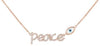 ESTATE .18CT DIAMOND 14KT ROSE GOLD 3D EVIL EYE LUCKY PEACE NECKLACE