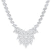 LARGE 2.88CT DIAMOND 18KT WHITE GOLD MULTI LEAF FLOWER FLAME ETERNITY NECKLACE