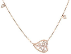.21CT DIAMOND 18KT ROSE GOLD OPEN FILIGREE SIDE WAY HEART BY THE YARD NECKLACE