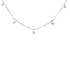 .28CT DIAMOND 14KT WHITE GOLD 3D BY THE YARD CHANDELIER CLASSIC LOVE NECKLACE