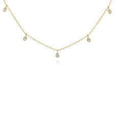 .28CT DIAMOND 14KT YELLOW GOLD 3D BY THE YARD CHANDELIER CLASSIC LOVE NECKLACE