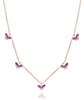 1.07CT DIAMOND & AAA RUBY 18KT ROSE GOLD 3D BUTTERFLY BY THE YARD LOVE NECKLACE