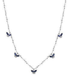 .98CT DIAMOND & AAA SAPPHIRE 18KT WHITE GOLD BUTTERFLY BY THE YARD LOVE NECKLACE