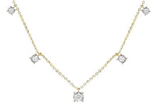 .49CT ROUND DIAMOND 18KT YELLOW GOLD 3D BY THE YARD CHANDELIER LOVE NECKLACE