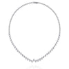 LARGE 1.87CT DIAMOND 18KT WHITE GOLD 3D MULTI LEAF GRADUATING TENNIS NECKLACE