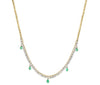 1.73CT DIAMOND & AAA EMERALD 14KT YELLOW GOLD 3D TEAR DROP CHANDELIER NECKLACE