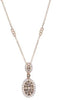 1.42CT WHITE & MOCHA DIAMOND 14KT ROSE GOLD 3D OVAL BY THE YARD LOVE PENDANT