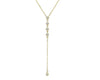 .14CT DIAMOND 14KT YELLOW GOLD 5 STONE BY THE YARD BEZEL CLASSIC LARIAT NECKLACE