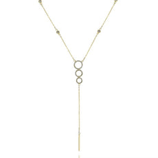 .20CT DIAMOND 14K YELLOW GOLD MULTI CIRCULAR JOURNEY LARIAT BY THE YARD NECKLACE