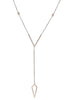 .12CT ROUND DIAMOND 18K WHITE & ROSE GOLD 3D V SHAPE BY THE YARD LARIAT NECKLACE