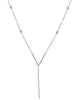 .12CT ROUND DIAMOND 18K WHITE & ROSE GOLD 3D V SHAPE BY THE YARD LARIAT NECKLACE