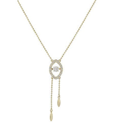 .31CT DIAMOND 14KT YELLOW GOLD 3D MARQUISE SHAPE CHANDELIER LARIAT FUN PENDANT