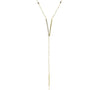 .12CT DIAMOND 14KT YELLOW GOLD 3D CLASSIC V SHAPE LARIAT BY THE YARD NECKLACE