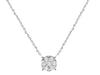 ESTATE .63CT DIAMOND 14KT WHITE GOLD 3D CLASSIC CLUSTER FLOWER LOVE NECKLACE