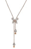 .92CT DIAMOND 18KT ROSE GOLD 3D CLASSIC BUTTERFLY CHANDELIER LARIAT NECKLACE