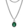 EXTRA LARGE 29.8CT DIAMOND & AAA EMERALD 18KT WHITE GOLD 3D ETERNITY NECKLACE