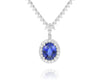 EXTRA LARGE 10.28CT DIAMOND & AAA SAPPHIRE 18KT WHITE GOLD HALO TENNIS NECKLACE