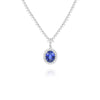 EXTRA LARGE 10.28CT DIAMOND & AAA SAPPHIRE 18KT WHITE GOLD HALO TENNIS NECKLACE