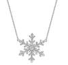 ESTATE .78CT ROUND DIAMOND 14KT WHITE GOLD 3D CLASSIC SNOWFLAKE LOVE NECKLACE
