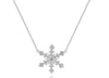 ESTATE .57CT ROUND CUT DIAMOND 14K WHITE GOLD 3D SNOWFLAKE FUN FLOATING NECKLACE