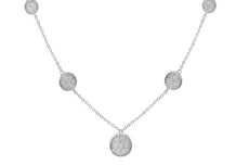 .40CT DIAMOND 14KT WHITE GOLD 3D CLASSIC CLUSTER ROUND BY THE YARD NECKLACE