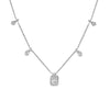.45CT ROUND & BAGUETTE DIAMOND 18KT WHITE GOLD 3D CLUSTER BY THE YARD NECKLACE