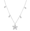 ESTATE .81CT DIAMOND 18KT WHITE GOLD 3D FLOWER BY THE YARD CHANDELIER NECKLACE