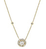 1.10CT DIAMOND 18KT YELLOW GOLD 3D CLASSIC SOLITAIRE HALO BY THE YARD NECKLACE