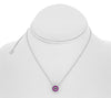 .42CT DIAMOND & AAA PINK SAPPHIRE 14KT WHITE GOLD 3D CIRCULAR FLOATING PENDANT