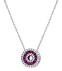 .42CT DIAMOND & AAA PINK SAPPHIRE 14KT WHITE GOLD 3D CIRCULAR FLOATING PENDANT