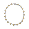 LARGE 13.68CT DIAMOND 18KT 2 TONE GOLD HEART SHAPE DOUBLE HALO ETERNITY NECKLACE