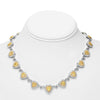 LARGE 13.68CT DIAMOND 18KT 2 TONE GOLD HEART SHAPE DOUBLE HALO ETERNITY NECKLACE