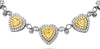 LARGE 13.68CT DIAMOND 18KT 2 TONE GOLD HEART SHAPE DOUBLE HALO ETERNITY NECKLACE
