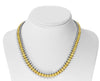 LARGE 49.10CT DIAMOND 18KT 2 TONE GOLD CUSHION & ROUND ETERNITY TENNIS NECKLACE