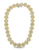 LARGE 38.7CT WHITE & FANCY YELLOW DIAMOND 18KT 2 TONE GOLD MULTI FLOWER NECKLACE