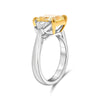 LARGE 5.68CT WHITE & FANCY YELLOW DIAMOND PLATINUM RADIANT CUT ENGAGEMENT RING