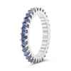 2.10CT AAA SAPPHIRE 18KT WHITE GOLD 3D PRINCESS ETERNITY ANNIVERSARY LOVE RING