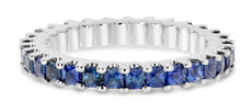 2.10CT AAA SAPPHIRE 18KT WHITE GOLD 3D PRINCESS ETERNITY ANNIVERSARY LOVE RING