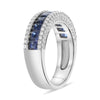 2.12CT DIAMOND & AAA SAPPHIRE 18KT WHITE GOLD PRINCESS CHANNEL ANNIVERSARY RING