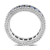 5.27CT DIAMOND & AAA SAPPHIRE 18KT WHITE GOLD PRINCESS CHANNEL ANNIVERSARY RING