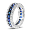 5.27CT DIAMOND & AAA SAPPHIRE 18KT WHITE GOLD PRINCESS CHANNEL ANNIVERSARY RING