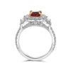 LARGE 2.93CT DIAMOND & AAA RUBY PLATINUM & 18K ROSE GOLD CUSHION ENGAGEMENT RING