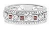 .73CT DIAMOND & AAA RUBY 14KT WHITE GOLD 3D ROUND & PRINCESS ANNIVERSARY RING
