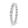 .45CT DIAMOND 14K WHITE GOLD ROUND & PRINCESS FILIGREE ETERNITY ANNIVERSARY RING