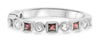 .42CT DIAMOND & AAA RUBY 14KT WHITE GOLD 3D ROUND & PRINCESS ANNIVERSARY RING