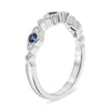 .29CT DIAMOND & AAA SAPPHIRE 14KT WHITE GOLD FILIGREE MILGRAIN ANNIVERSARY RING