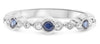 .29CT DIAMOND & AAA SAPPHIRE 14KT WHITE GOLD FILIGREE MILGRAIN ANNIVERSARY RING