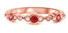 .29CT DIAMOND & AAA RUBY 14KT ROSE GOLD FILIGREE SEMI ETERNITY ANNIVERSARY RING