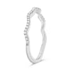 ESTATE .12CT DIAMOND 14KT WHITE GOLD 3D CLASSIC 2MM MULTI WAVE FUN RING