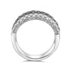WIDE 1.81CT DIAMOND & AAA SAPPHIRE 14KT WHITE GOLD 3D MULTI ROW ANNIVERSARY RING